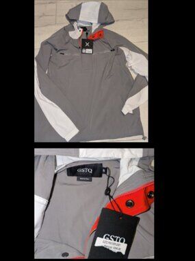 NWT $398  GSTQ Colorblock Anorak Pullover Hooded Jacket Mens Size S
